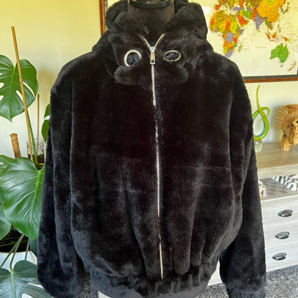 Ambiance Jackets & Blazers - Ambiance Black Faux Fur Coat